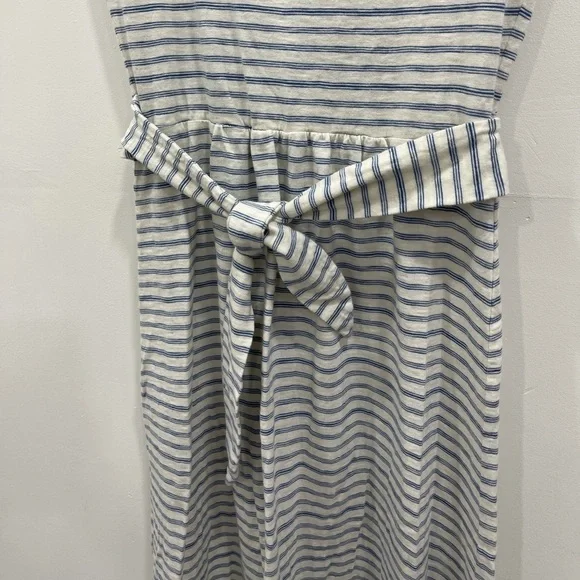 Lucky Brand Scoop Neck Dress Stripe Tie-Waist Blue - Picture 4 of 9